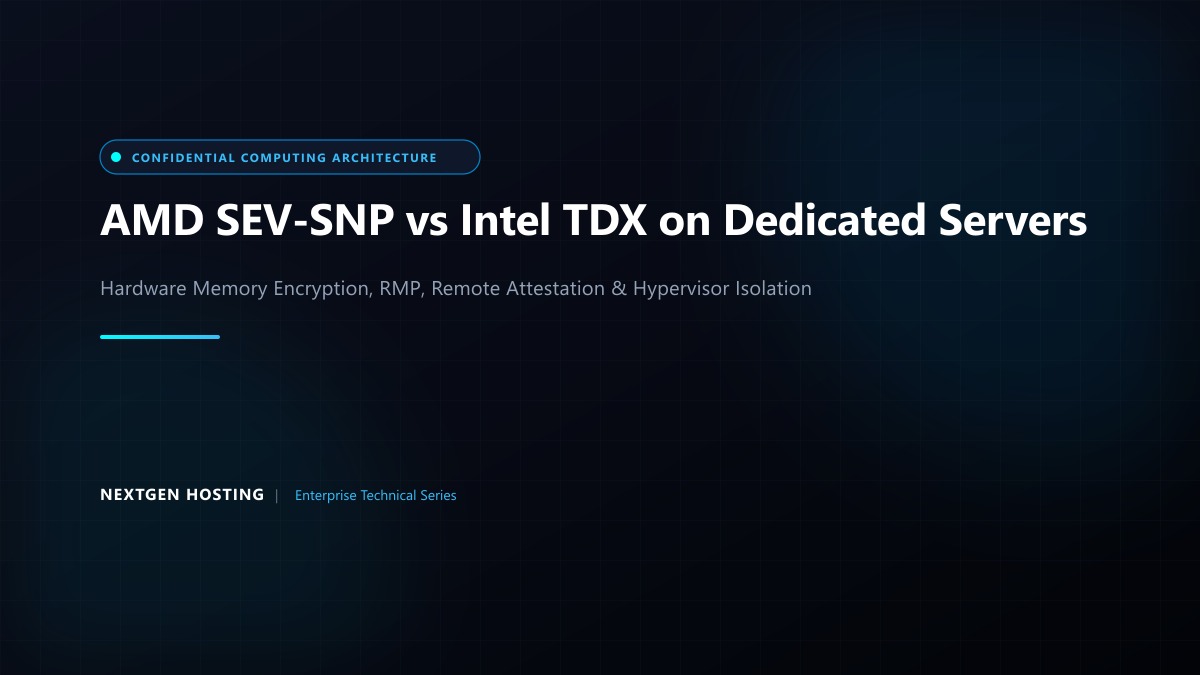 AMD SEV-SNP vs Intel TDX: Confidential Computing Hardware Isolation on Dedicated Servers in Pakistan