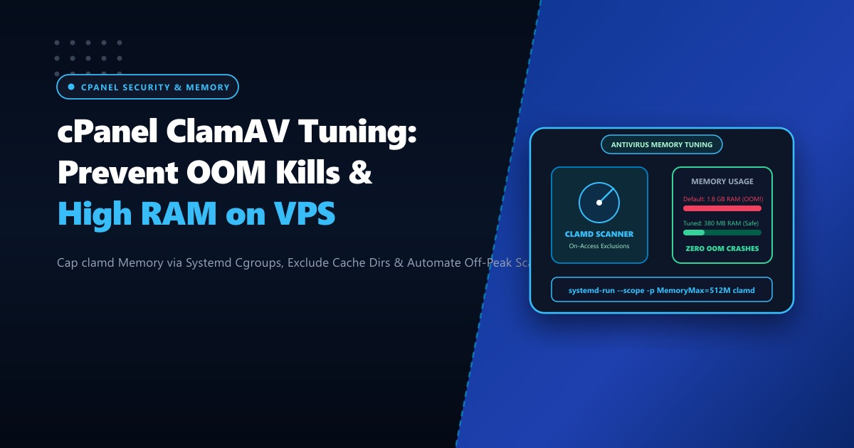 cPanel ClamAV Antivirus Tuning: Prevent High RAM & OOM Kills in Pakistan (2026)