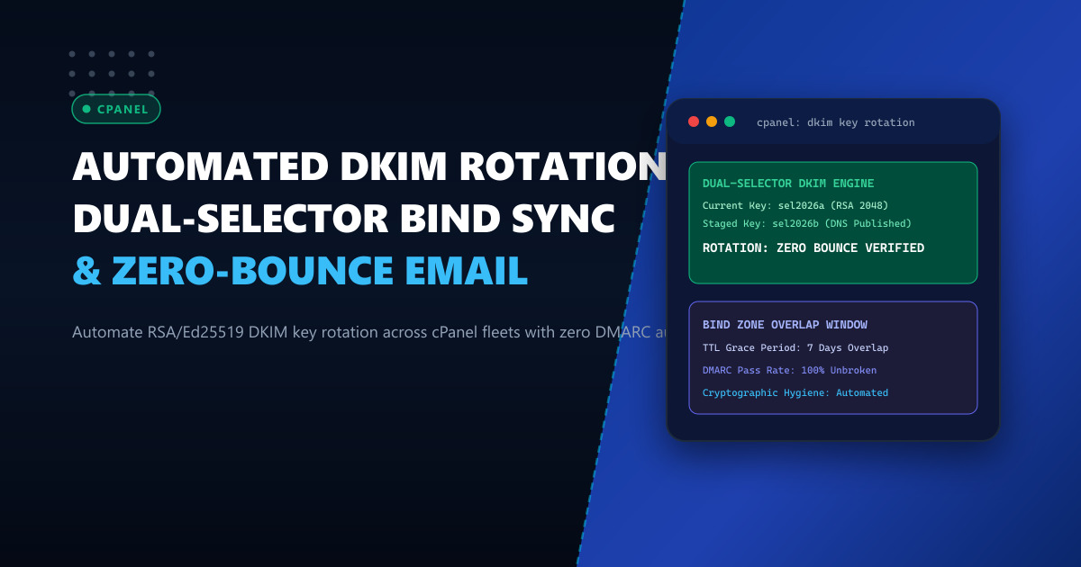Automated Zero-Downtime DKIM Key Rotation with BIND DNS on cPanel Mail Servers