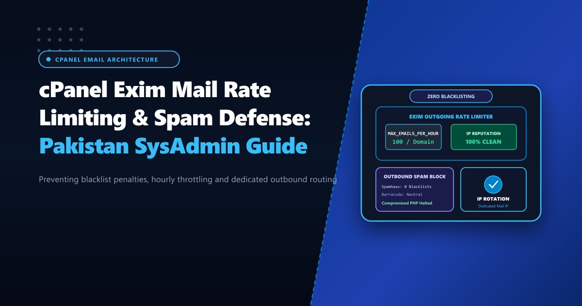 cPanel Exim Mail Rate Limiting & Outbound Spam Defense: Pakistan SysAdmin Guide
