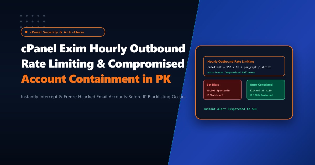 cPanel Exim Hourly Outbound Rate Limiting & Compromised Account Defense in Pakistan