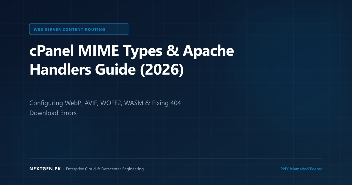 cPanel MIME Types & Apache Handlers Guide (2026)