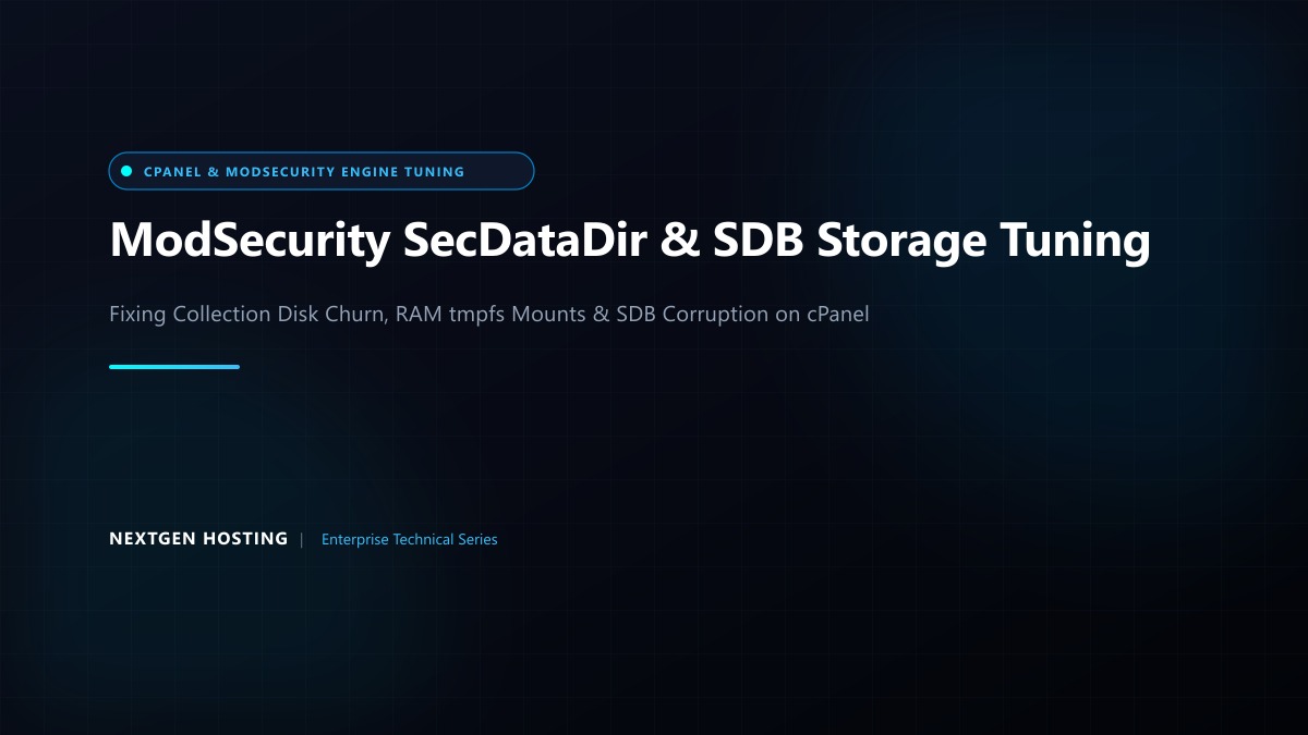 How to Fix ModSecurity SecDataDir High I/O Churn & SDB Database Corruption on cPanel in Pakistan
