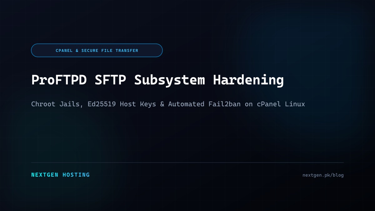 cPanel ProFTPD SFTP Subsystem Hardening: Chroot Jails, Ed25519 Keys and Brute-Force Defense