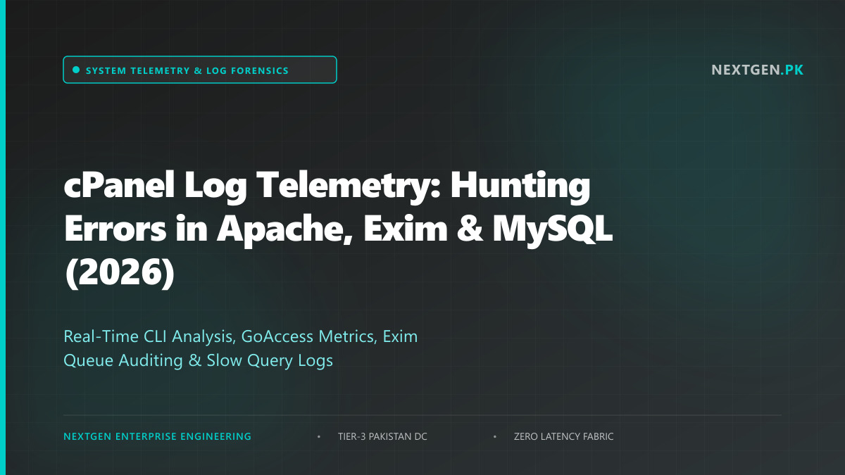 cPanel Log Telemetry: Hunting Errors in Apache, Exim & MySQL (2026)