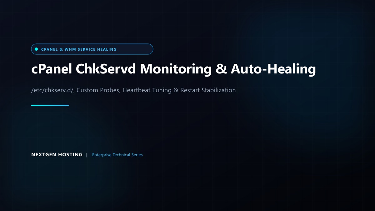 How to Configure cPanel & WHM ChkServd Custom Service Monitoring, Auto-Healing & Heartbeat Tuning in Pakistan