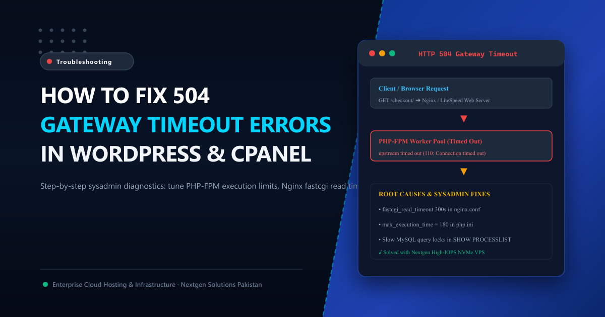 How to Fix 504 Gateway Timeout Errors in WordPress & cPanel: The Complete Sysadmin Guide