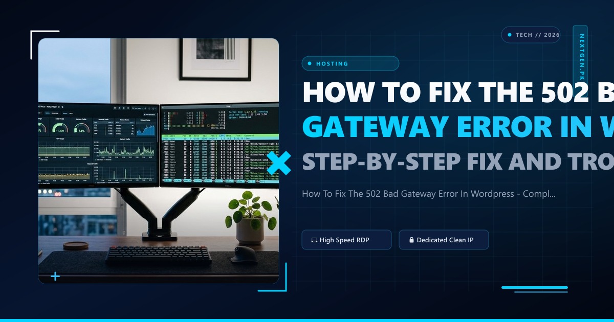 How To Fix The 502 Bad Gateway Error In Wordpress - Complete Step-by-Step Fix and Troubleshooting Guide