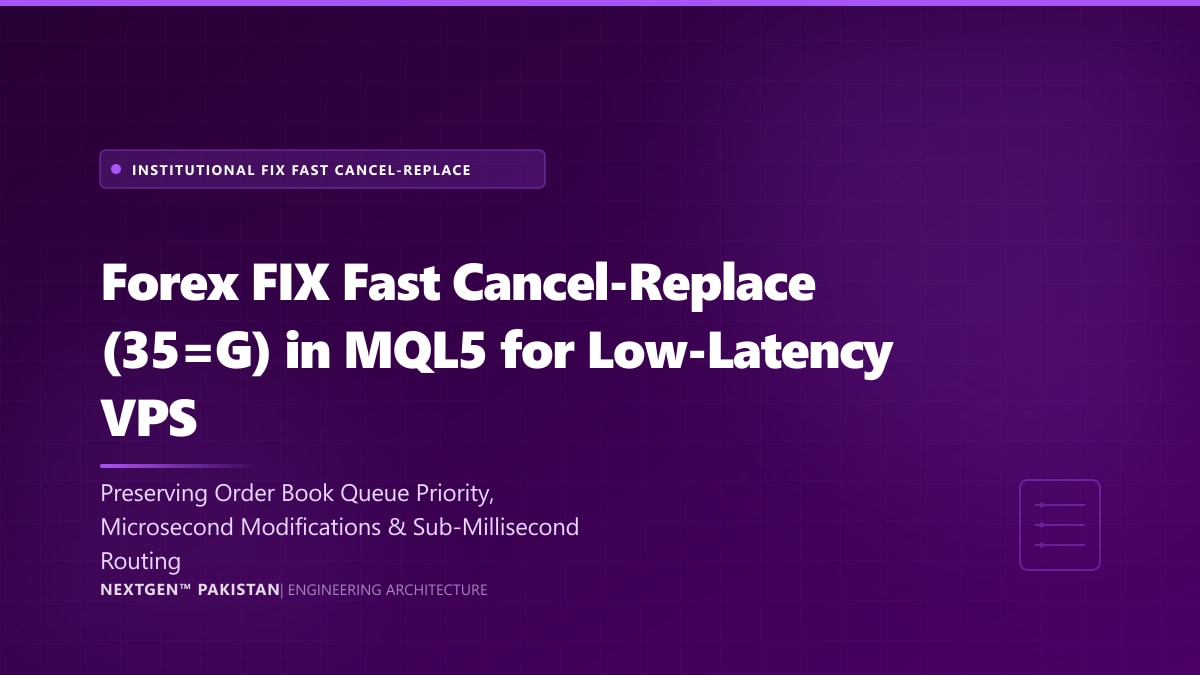 MQL5 FIX API Fast Cancel/Replace (Tag 35=G): Preserving Orderbook Queue Priority on Low-Latency Forex VPS Technical Architecture