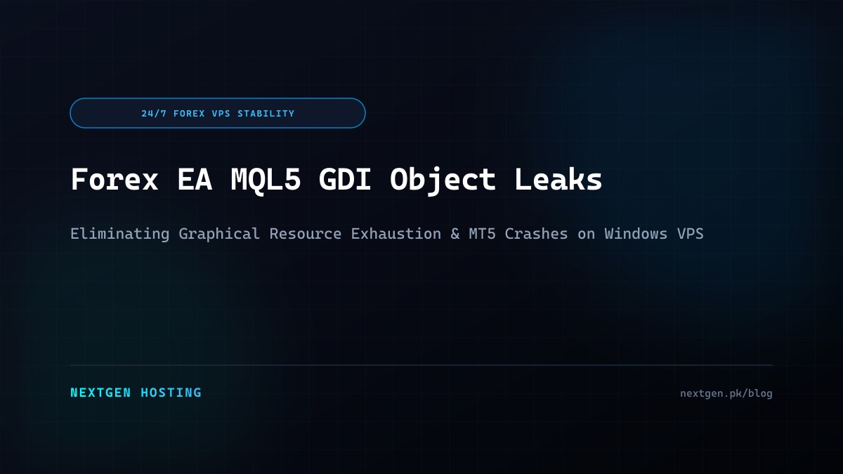 Forex EA MQL5 GDI Object Leaks and Memory Bloat: 24/7 Stability Tuning on Windows VPS