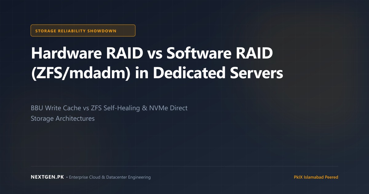 Hardware RAID vs Software RAID (ZFS & mdadm) in Dedicated Servers: What Sysadmins in Pakistan Must Know (2026)