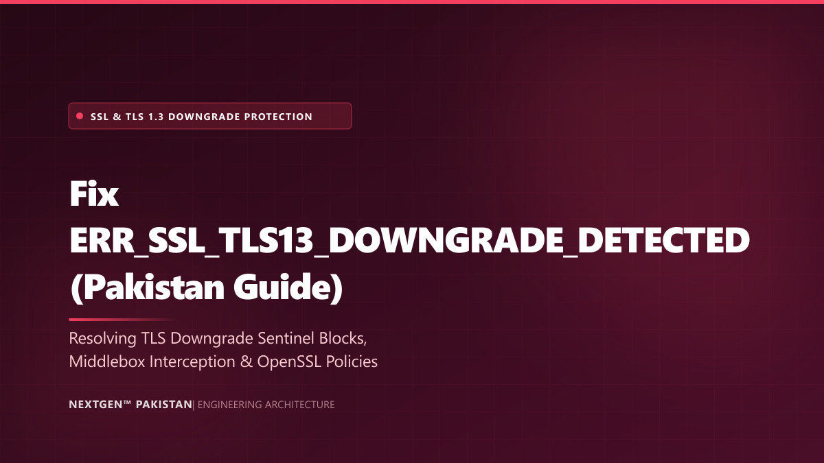 Fix ERR_SSL_TLS13_DOWNGRADE_DETECTED (Pakistan Guide)
