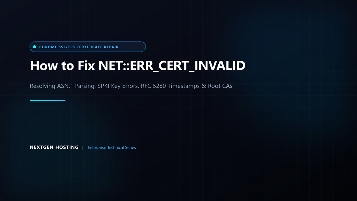 How to Fix NET::ERR_CERT_INVALID in Google Chrome & Web Servers in Pakistan