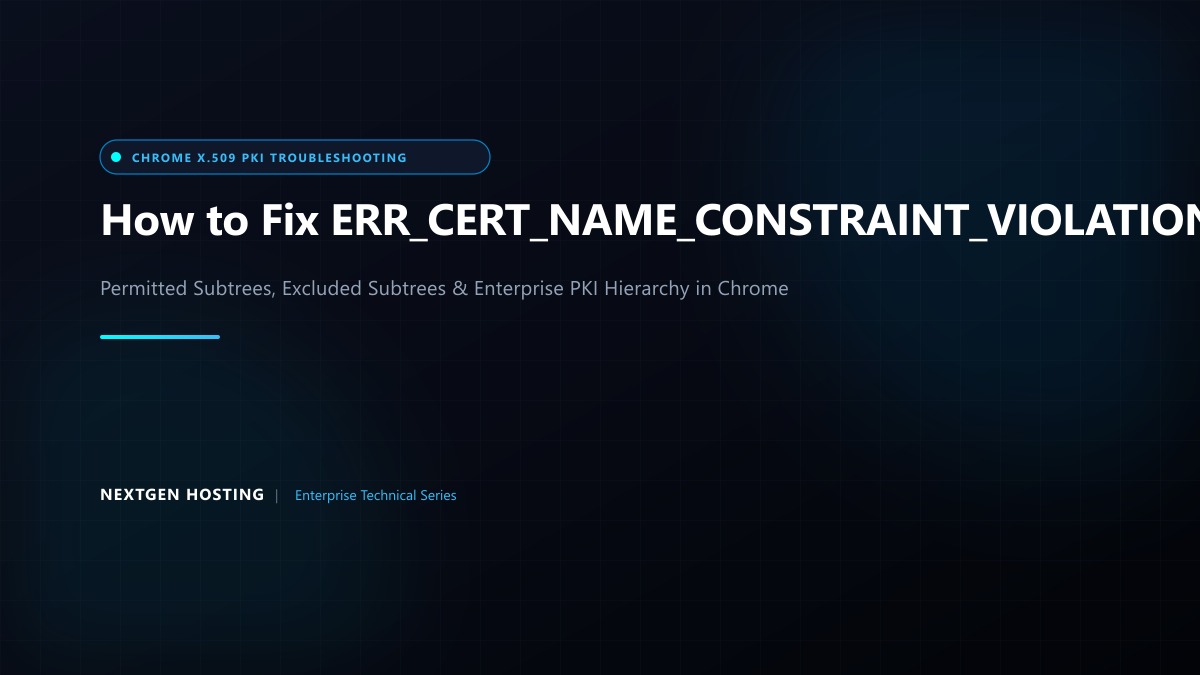 How to Fix NET::ERR_CERT_NAME_CONSTRAINT_VIOLATION in Google Chrome & Web Servers in Pakistan