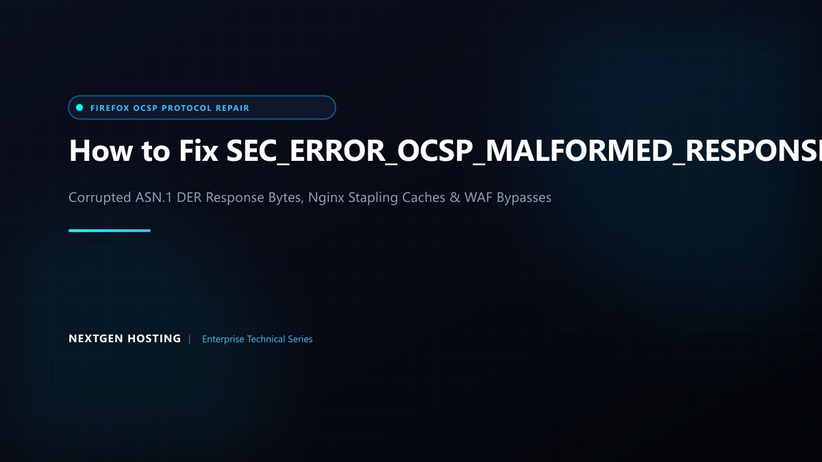 How to Fix SEC_ERROR_OCSP_MALFORMED_RESPONSE in Mozilla Firefox & Web Servers in Pakistan Technical Architecture
