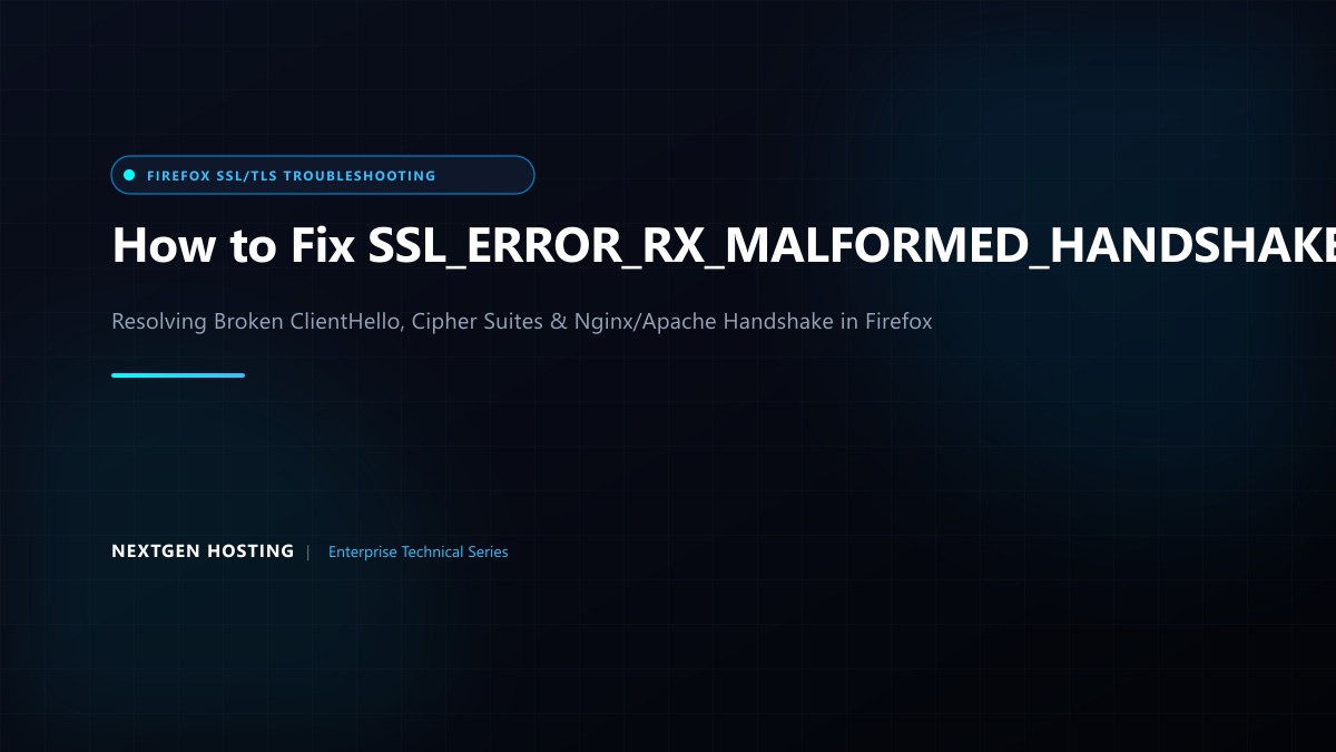 How to Fix SSL_ERROR_RX_MALFORMED_HANDSHAKE in Firefox & Web Servers in Pakistan