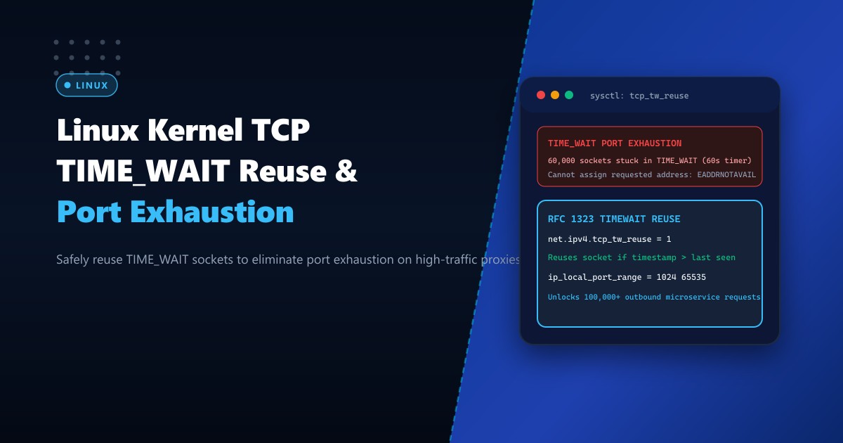 Linux Kernel TCP TIME_WAIT Reuse & Ephemeral Port Exhaustion Tuning in Pakistan