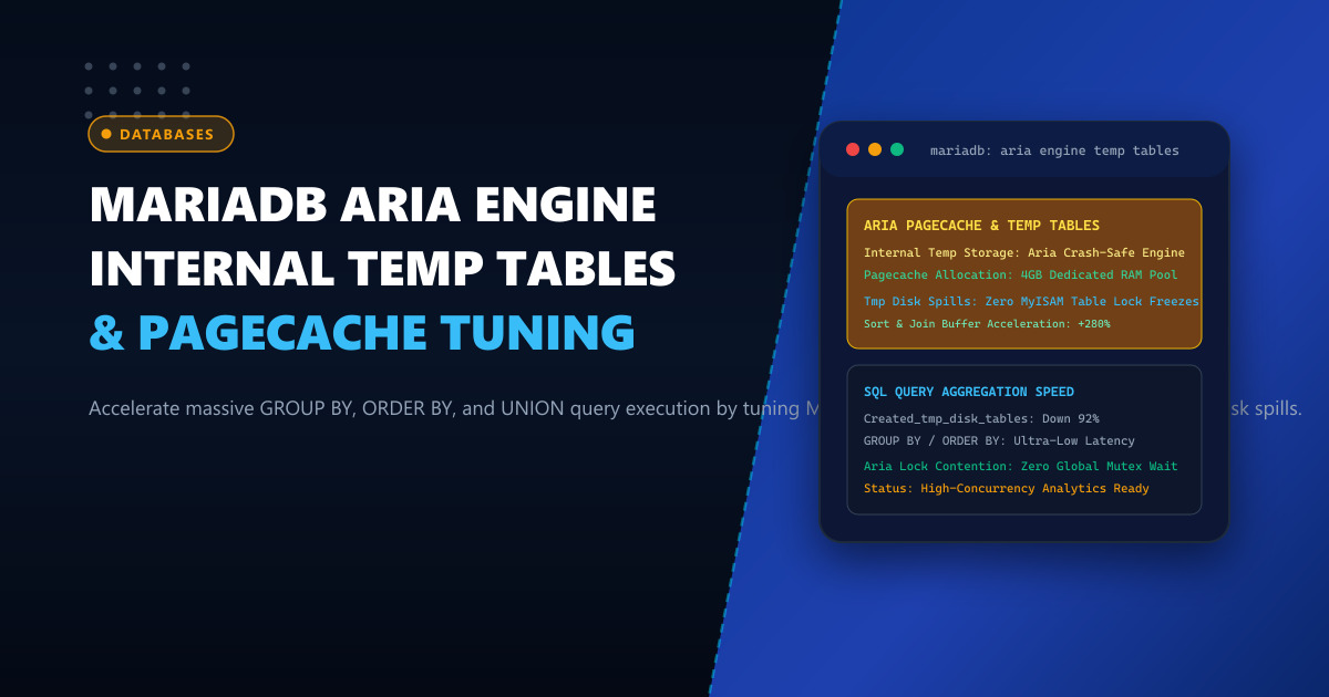 Tuning MariaDB Aria Storage Engine: Accelerating Heavy Complex SQL Temporary Tables and Memory Spills in Pakistan