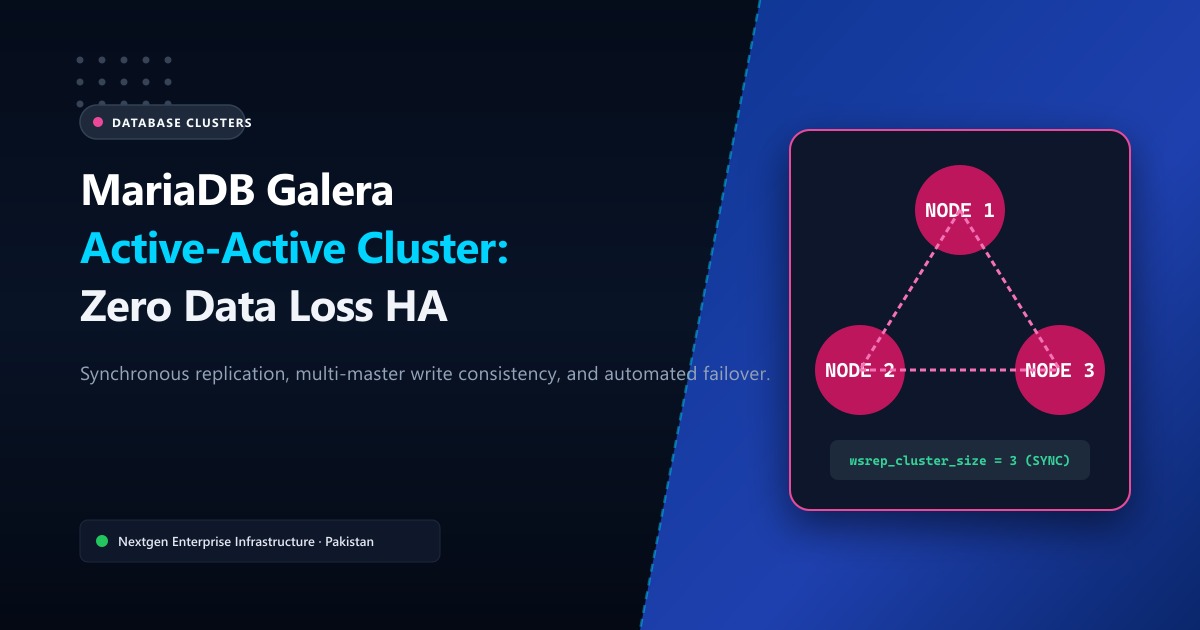 MariaDB Galera Cluster on Bare-Metal Servers: Zero-Downtime High Availability for Pakistani Enterprises Architecture & Workflow