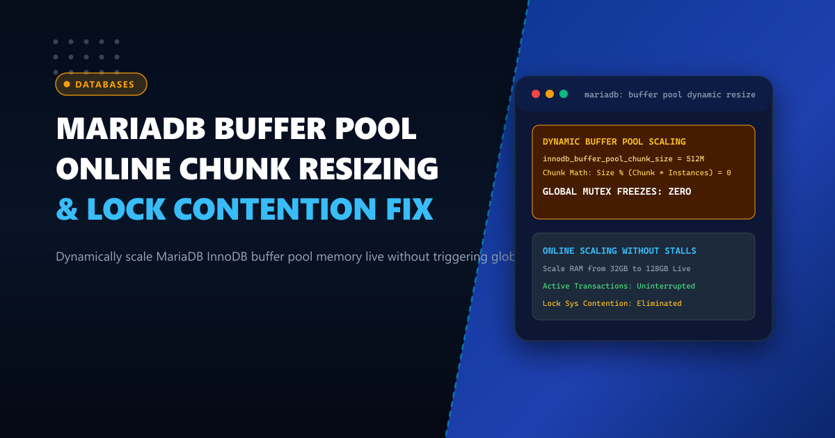 MariaDB Online Buffer Pool Resizing: Tuning Chunk Size to Prevent Mutex Freezes