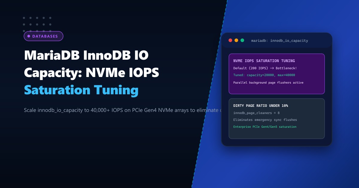 MariaDB InnoDB IO Capacity: NVMe IOPS Saturation Tuning for High-Concurrency in Pakistan