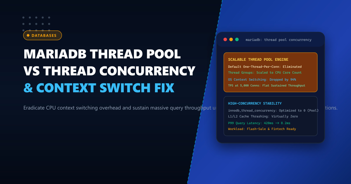 Tuning MariaDB Thread Pool vs innodb_thread_concurrency: Eradicating High-Concurrency Context Switching in Pakistan