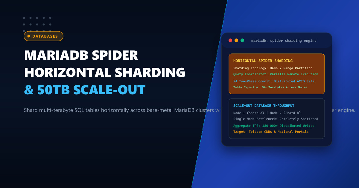 Horizontal Database Sharding with MariaDB Spider Engine: Scaling Multi-Terabyte Tables in Pakistan