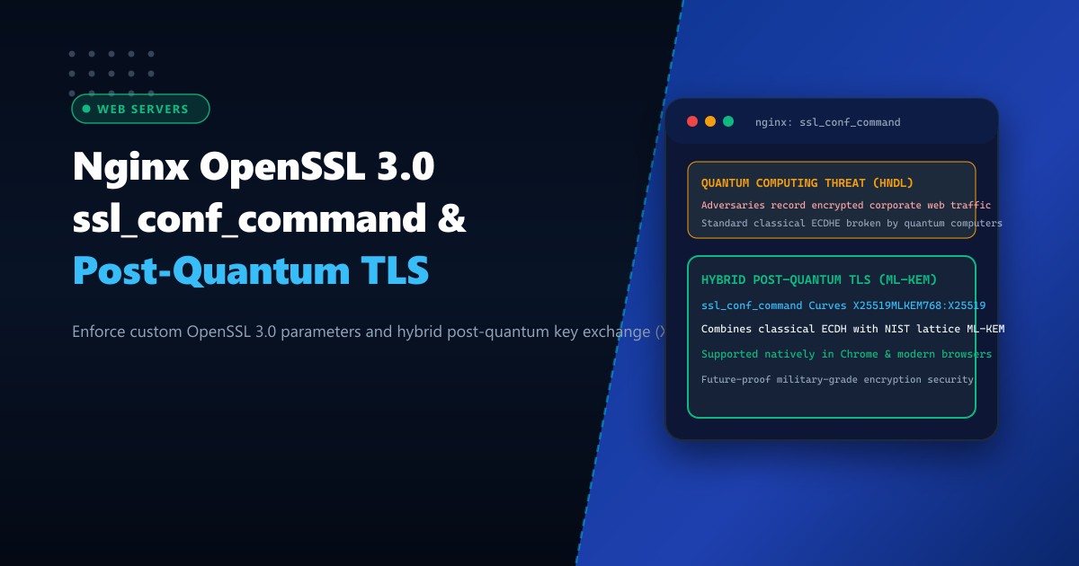 Nginx OpenSSL 3.0 ssl_conf_command & Post-Quantum TLS: Military-Grade Hardening