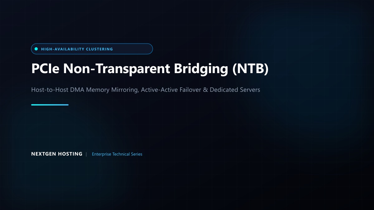 PCIe Non-Transparent Bridging (NTB): Host-to-Host DMA Clustering on Dedicated Servers in Pakistan