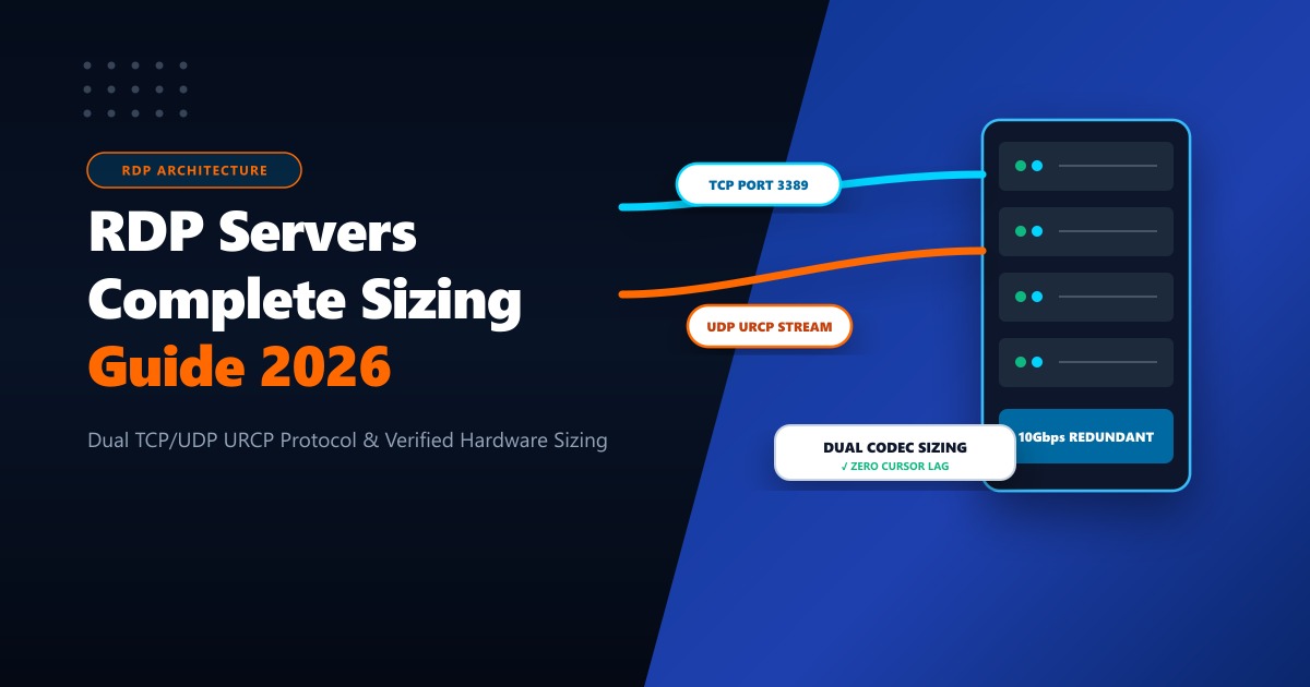 RDP Servers Guide 2026: Architecture, Hardware Sizing & Verified Price Plans