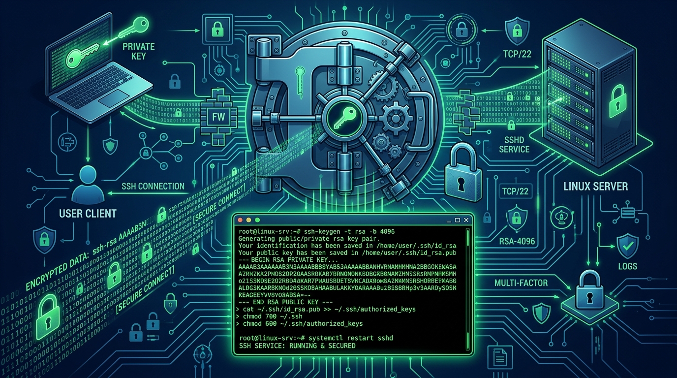SSH Hardening Masterclass: Ed25519 Keys, Port Masking & MFA on Linux VPS in Pakistan