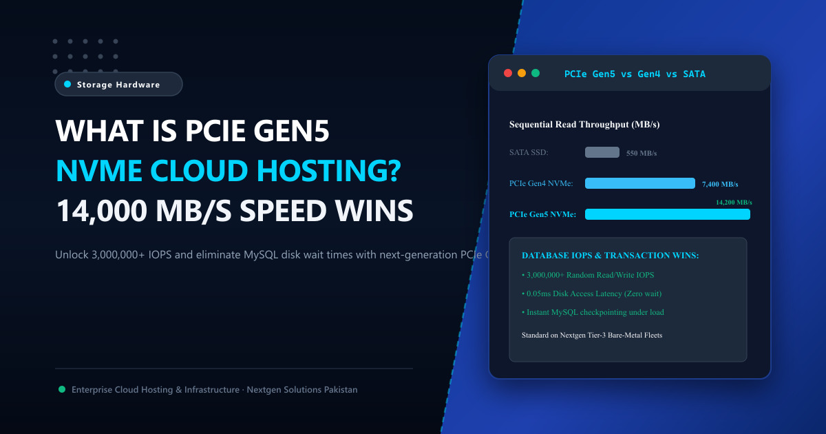 What is PCIe Gen5 NVMe Web Hosting? 14,000 MB/s Speeds & 3,000,000 IOPS Explained