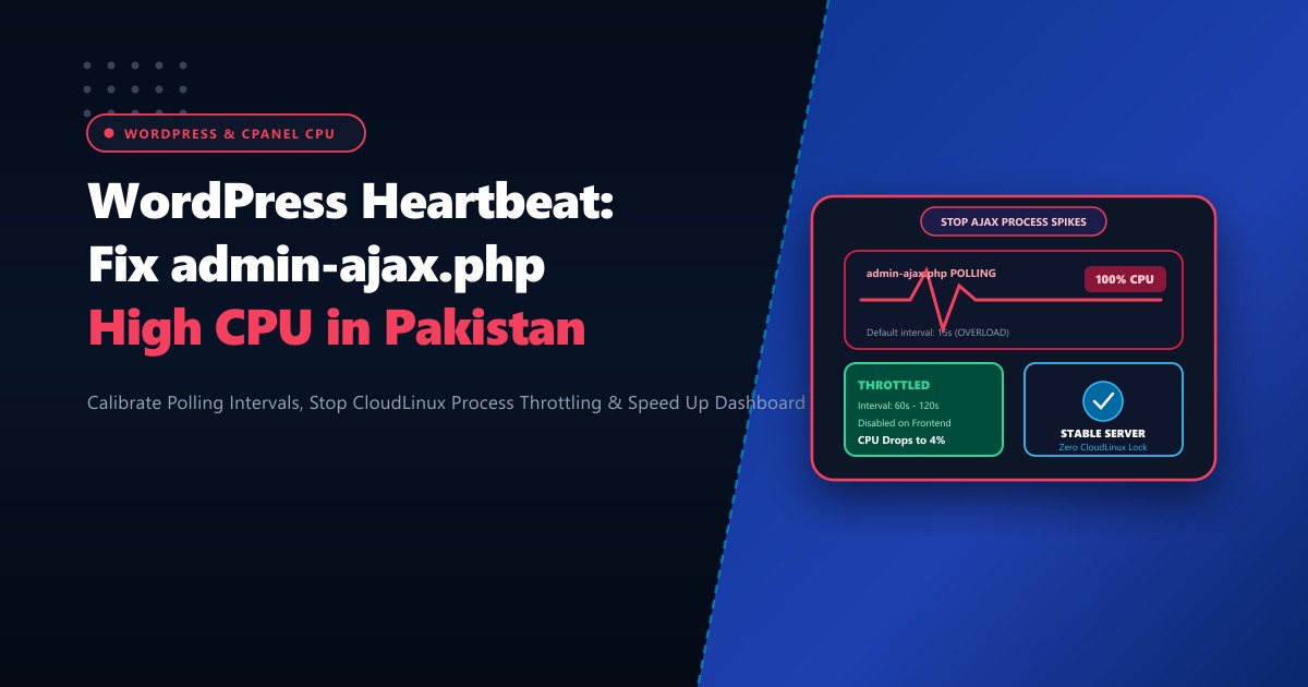WordPress Heartbeat API & admin-ajax.php: Fix High CPU in Pakistan (2026)